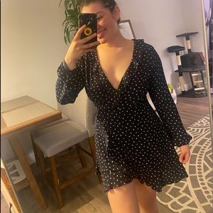 Target dark blue polka dot mini dress